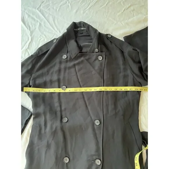 ALLSAINTS Adalia Mac Trench Coat Black US SZ 4 Lightweight Double Breasted